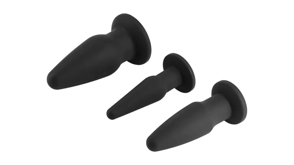 Vergelijking buttplugs: de drie buttplugs van de Sinful anale trainingsset in drie maten