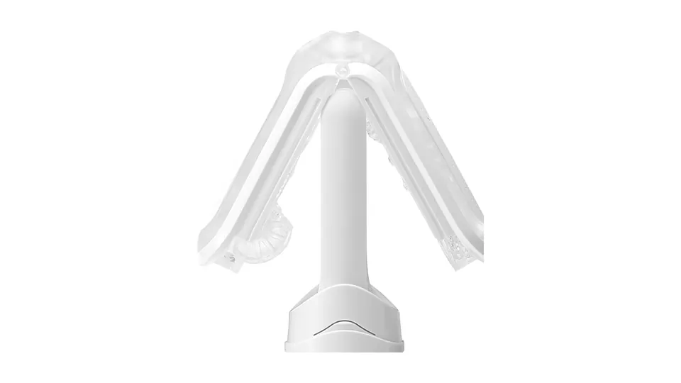 Vergelijking masturbators: Tenga Flip Zero geopend, met de transparante insert
