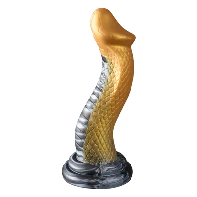 Vergelijking dildo's: Creature Cocks Golden Mamba siliconen dildo op witte achtergrond